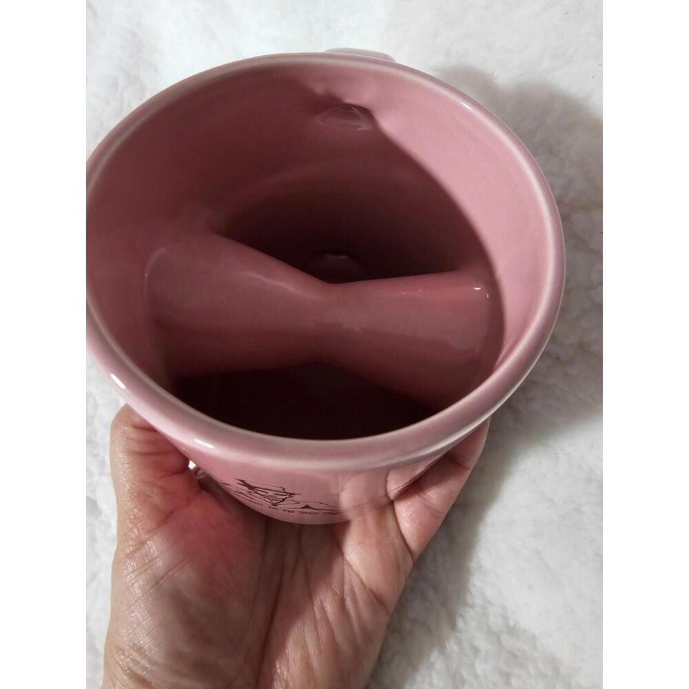 VOODOO Doughnut Coffee Mug Pink & Black "The Magic Is In The Hole" 4.25" Novelty - Picture 9 of 11